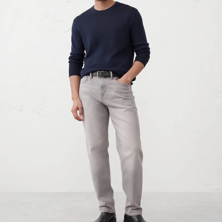 Almina Concept Wool Cashmere Navy Blue Pullover Crew Neck Sweater Men's Size S
